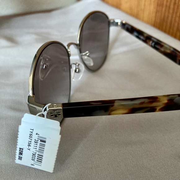 Tory Burch Shiny Silver Metal Sunglasses